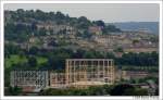 Blick auf die Gasometer von Bath, Somerset UK.