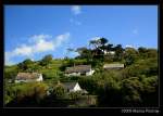 Cottages in Hanglage ber der Bucht von Cadgwith, The Lizard Cornwall UK.