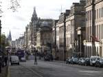 Edinburgh am 19.10.2010, Ende der Princes Street im Osten (Aufnahme von der Regent Road aus).