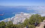 Aussicht auf Gibraltar von Upper Rocks.