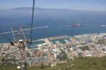 Blick auf Gibraltar vom Top Cable Car Station im Upper Rock Nature Reserve.