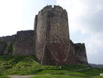 Chepstow Castle auf einer Klippe über dem River Wye, erbaut im 11.