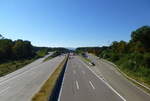 Offenburg, Blick in Richtung Sden zur Autobahnausfahrt an der A5, Sept.2016