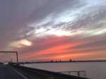 abendlicher Blick von der neuen Rgenbrcke auf die Hansestadt Stralsund    eigentlich passend zum Datum, 22.10.08, EK III/85 Gru an den Rest der Truppe