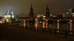 Nachtaufnahme der Oberbaumbrcke in Berlin-Friedrichshain.