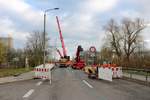 Brckensanierung in der Zscherbener Strae in Halle (Saale): Aufgrund der dortigen Baustelle war die Strae vom 6.11.