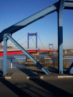 Friedrich-Ebert-Brücke - Blick von Homberg Richtung Ruhrort