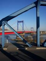 Friedrich-Ebert-Brcke - Blick von Homberg Richtung Ruhrort