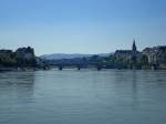 Basel, die Mittlere Brcke und rechts das Basler Mnster, Juli 2010