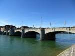 Basel, die Mittlere Brcke, 192m lang, eingeweiht 1905, April 2015