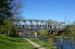 Basel, Brckenbauten ber die Wiese, kurz vor der Mndung in den Rhein, April 2015