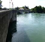 Rheinfelden AG, die alte Rheinbrcke , Blick zur deutschen Seite, Mai 2017