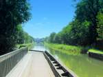 Frankreich, Elsass-Lothringen, Radweg am Canal de la Sarre entlang, hier auf der Kanalbrcke des Canal de la Sarre ber die Albe.