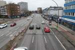 Hamburg am 22.3.2023: der Stadtteil Barmbek-Sd wird von Sd nach Nord von der  „Hamburger Strae“ (bis 2005 B 434, ber Bargteheide, Bad Oldesloe nach Lbeck)