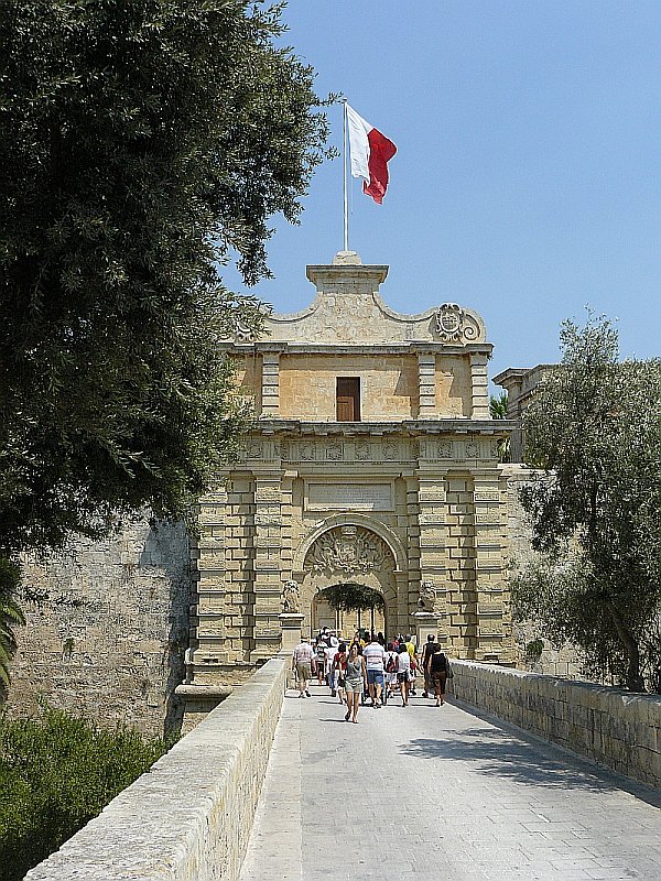 Tor der Stadt Mdina am 31-08-2007.