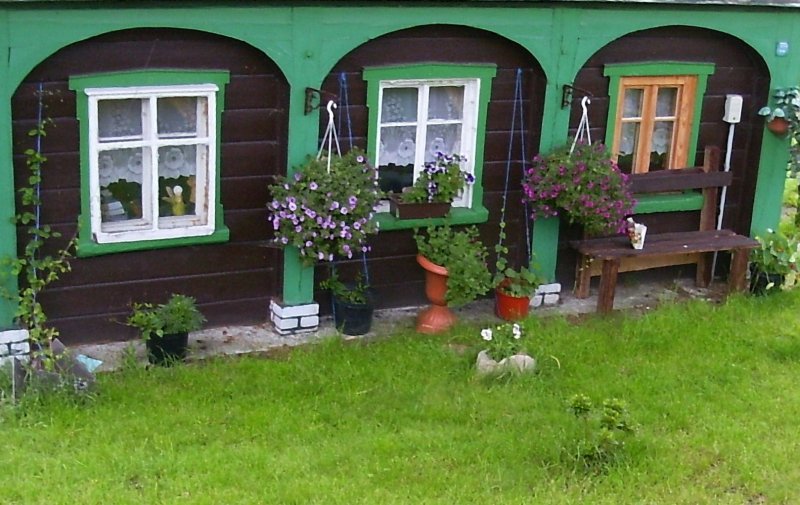 Umgebindehaus in Krompach, Detail Umgebinde - Sommer 2004