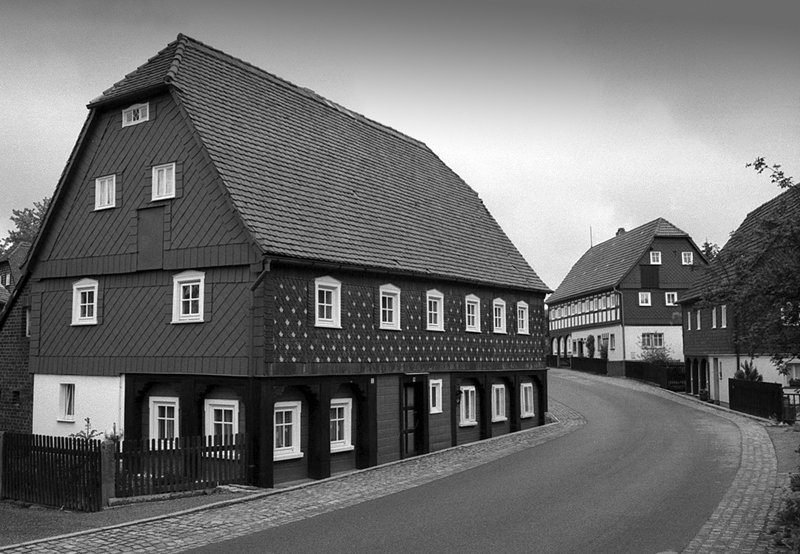 Umgebindehaus in Obercunnersdorf; Mai 2005.