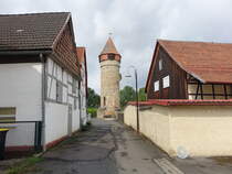 Zschen, Eulenturm in der Strae hinter der Mauer (05.08.2022)