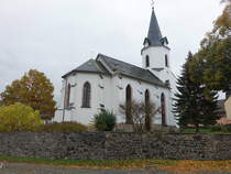 Mschlitz, Pfarrkirche St. Severus, erbaut bis 1877 (18.10.2022)