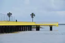 AYAMONTE, 14.03.2022, Blick vom F�hrschiff auf die neue Uferpromenade an der Muelle de Portugal