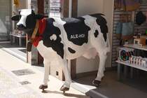 VILA REAL DE SANTO ANTNIO, 22.03.2022, Werbetrger fr ein Souvenirgeschft in der Rua Dr. Tofilo Braga