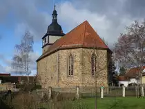 Grabsleben, evangelische St. Maria Magdalena Kirche, erbaut ab 1696 (25.03.2023)