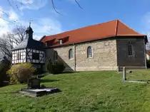 Gro�vargula, evangelische St. Jacobi Kirche, erbaut 1434 (25.03.2023)