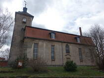 Tttelstdt, evangelische Kirche St. Nikolai, erbaut 1725 (25.03.2023)