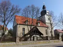 Andisleben, evangelische St. Peter und Paul Kirche, erbaut ab 1734 (07.04.2023)