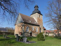 Otterstedt, evangelische Kirche St. Fabian und St. Sebastian, erbaut im 17. Jahrhundert (07.04.2023)