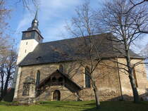Schlovippach, evangelische St. Vitus Kirche, erbaut um 1500 (07.04.2023)