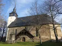 Schlo�vippach, evangelische St. Vitus Kirche, erbaut um 1500 (07.04.2023)