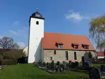 Gro�m�lsen, evangelische St. Bonifatius Kirche, Saalkirche aus dem 15. Jahrhundert (09.04.2023)
