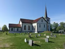 Flisa, evangelische �snes Kirche, Holzkirche erbaut 1744 (22.05.2023)
