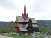 Ringebu, evangelische Stabkirche, erbaut ab 1220, Dachreiter von 1630 (24.05.2023)