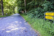 Die alte Zollstrae in Kupfermhle sdlich der deutsch-dnischen Grenze. Aufnahme: 11. Juni 2023.