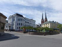 Skien, Gebude am Landmannstorget Platz (28.05.2023)