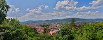 Panorama von Graz, aufgenommen auf dem Schlossberg. 02.06.2023