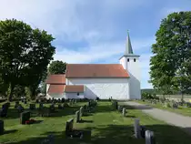 Skjee, evangelische Kirche, romanische Steinkirche aus dem 12. Jahrhundert (29.05.2023)