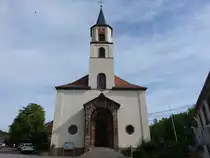 Gersheim, Pfarrkirche St. Alban, erbaut 1846 nach Plänen der Baumeister Schwarzenberger und Ph. Portschelle (14.07.2023)