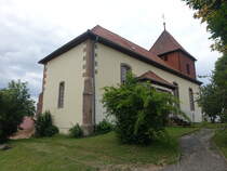 Ebergtzen, evangelische Pfarrkirche St. Cosmas und Damian, erbaut 1772 (29.06.2023) 