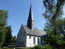 Langenhessen, evangelische St. Johannis Kirche, erbaut im 13. Jahrhundert (25.06.2023)