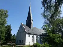 Langenhessen, evangelische St. Johannis Kirche, erbaut im 13. Jahrhundert (25.06.2023)