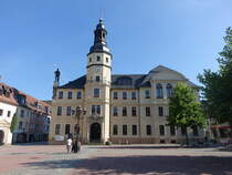 Crimmitschau, Rathaus am Markt, erbaut von 1771 bis 1772 (24.06.2023)