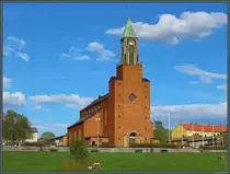 Die Stora Kyrkan (Groe Kirche) von stersund wurde 1940 eingeweiht. (22.05.2023)