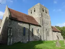 Lympne, Pfarrkirche St. Stephen, erbaut im 13. Jahrhundert (02.09.2023)