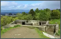 Die Festung Kristiansten wurde bis ins 20. Jahrhundert zu militrischen Zwecken genutzt. Jngstes Relikt ist diese aus der Zeit der deutschen Besatzung stammende Flakstellung. (Trondheim, 26.05.2023)