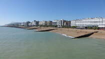 Eastbourne, Ausblick auf den Strand an der Grand Parade (04.09.2023)