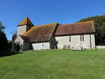 Tarring Neville, Pfarrkirche St. Mary, erbaut ab dem 12. Jahrhundert, Kirchturm 14. Jahrhundert (04.09.2023)