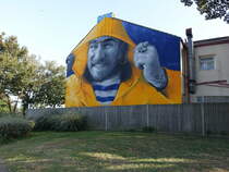 Southend-on-Sea, Gebude mit Graffiti in der York Road (05.09.2023)